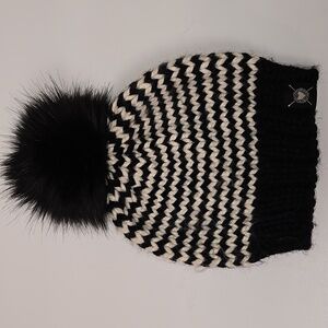 Nickichicki Stripe Pom-Pom Beanie